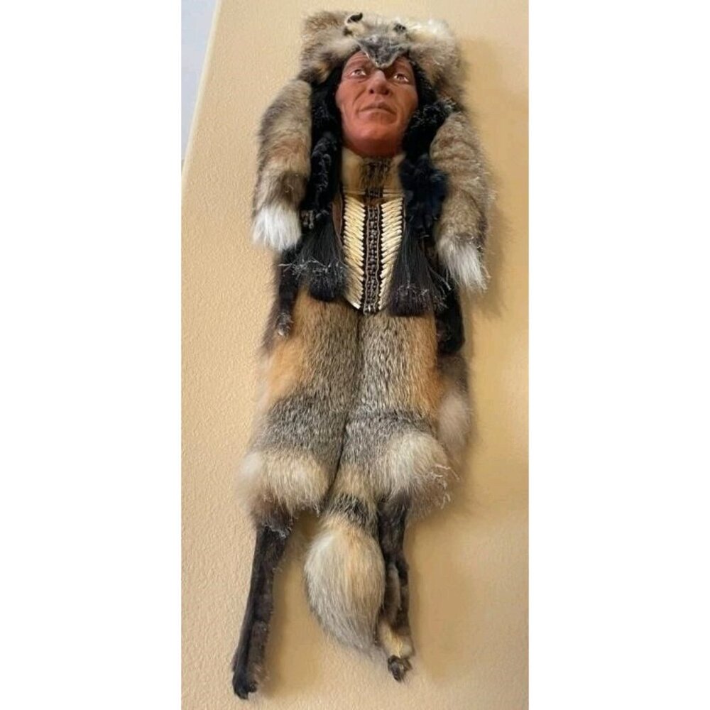 43" Native American La Ne Ayo Assiniboine Walking Wolf Cherokee Mask 1/100 - Picture 6 of 16